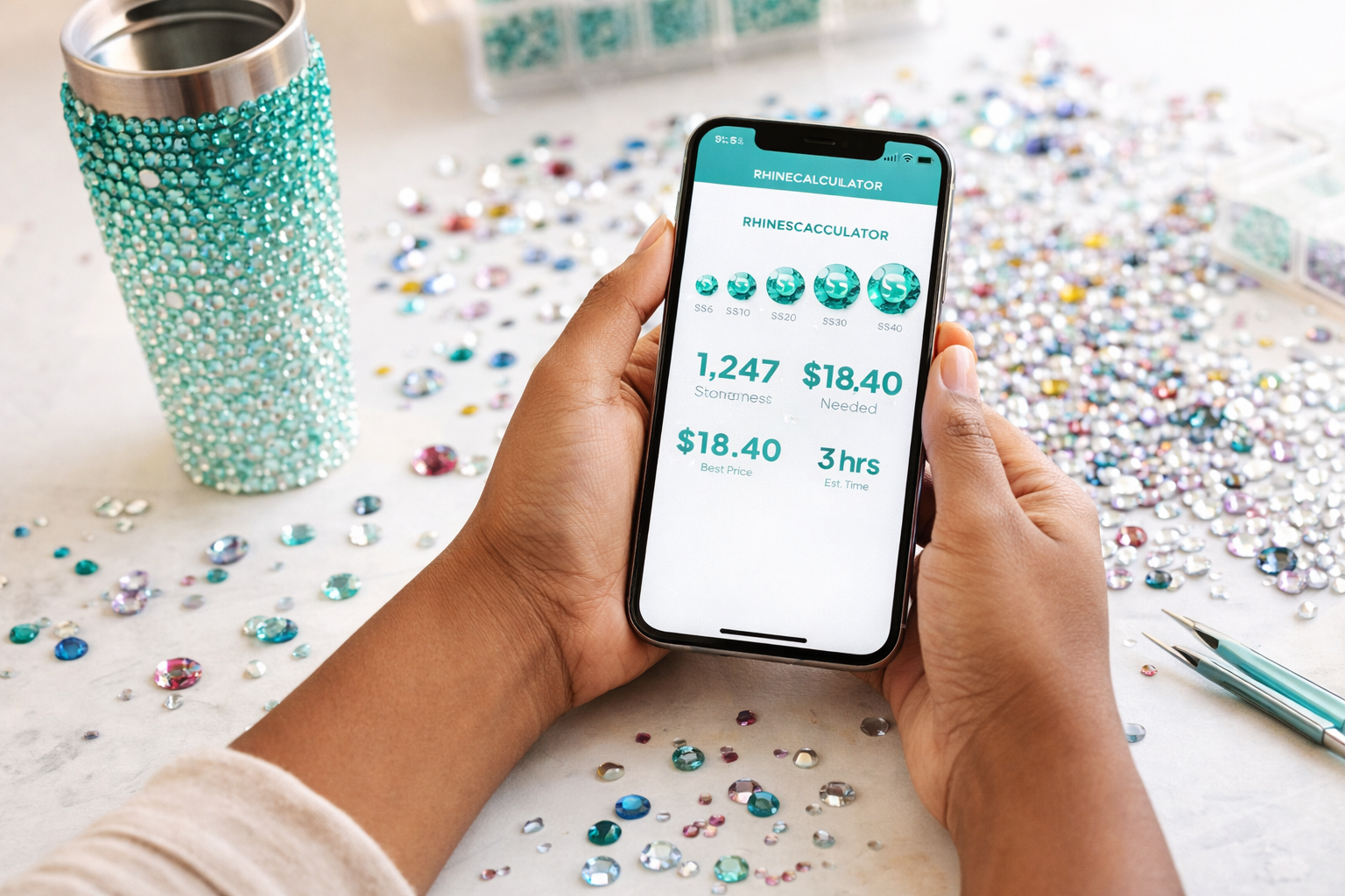 Hands holding phone showing Scout price comparison